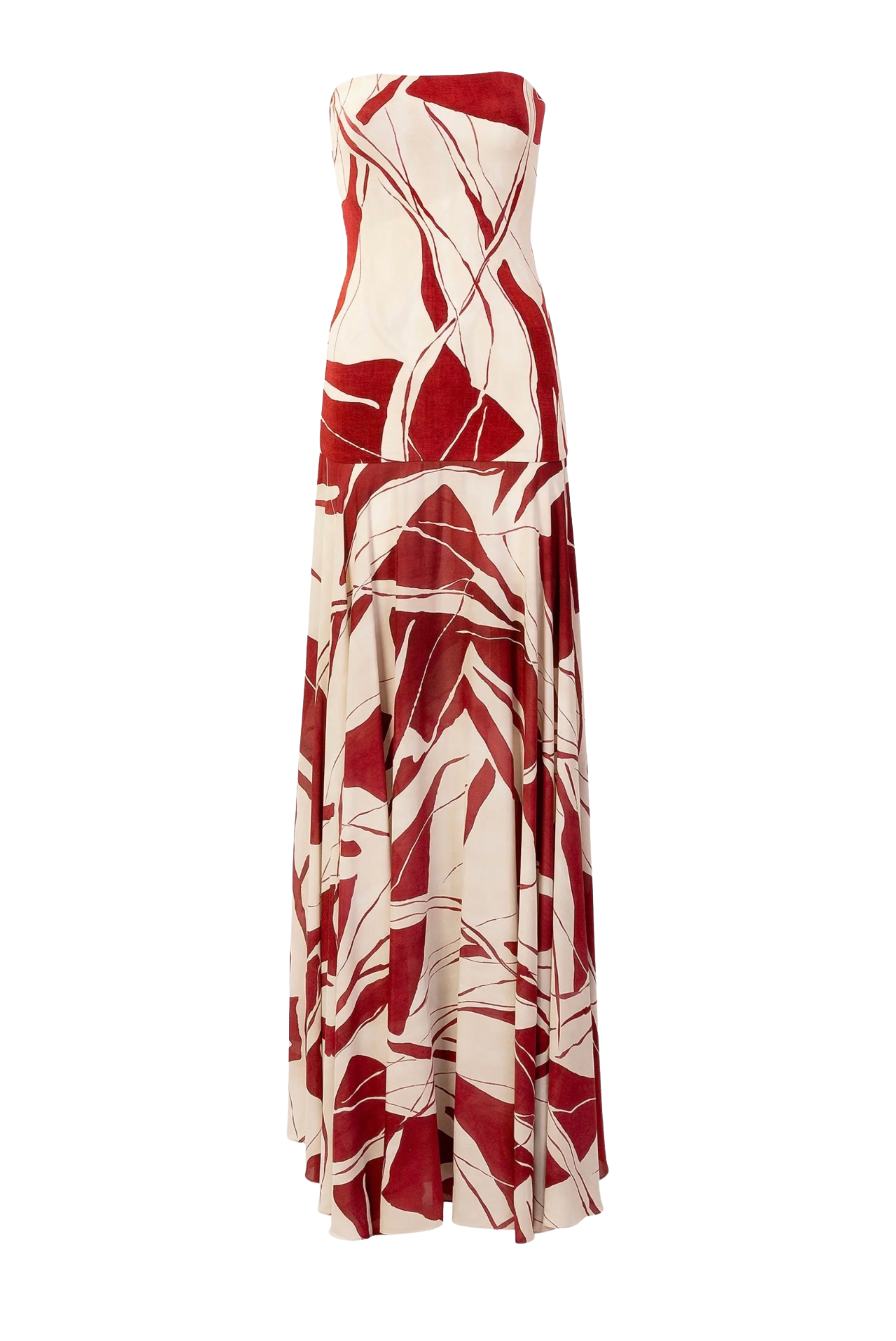 Muriel Dress BEIGE BURGUNDY ABSTRACT / MEDIUM