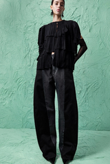 Haikure Natalia Tiered Fringe Top Black