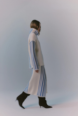 Malo Turtle Neck Sweater With Inlay In Virgin Wool And Cashmere