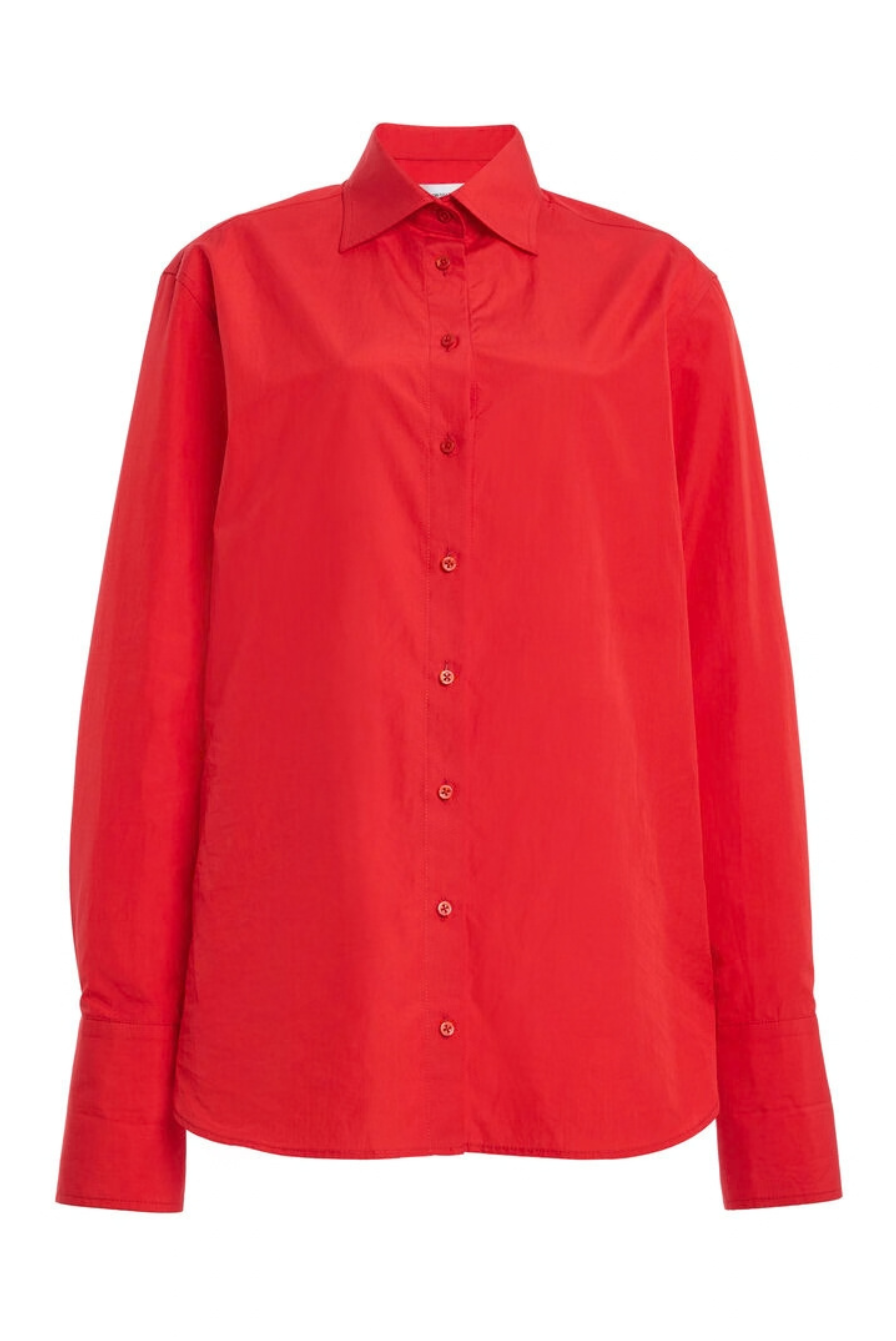 The Francesca Cotton Button Up Shirt Vermilion