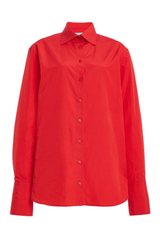 The Francesca Cotton Button Up Shirt Vermilion