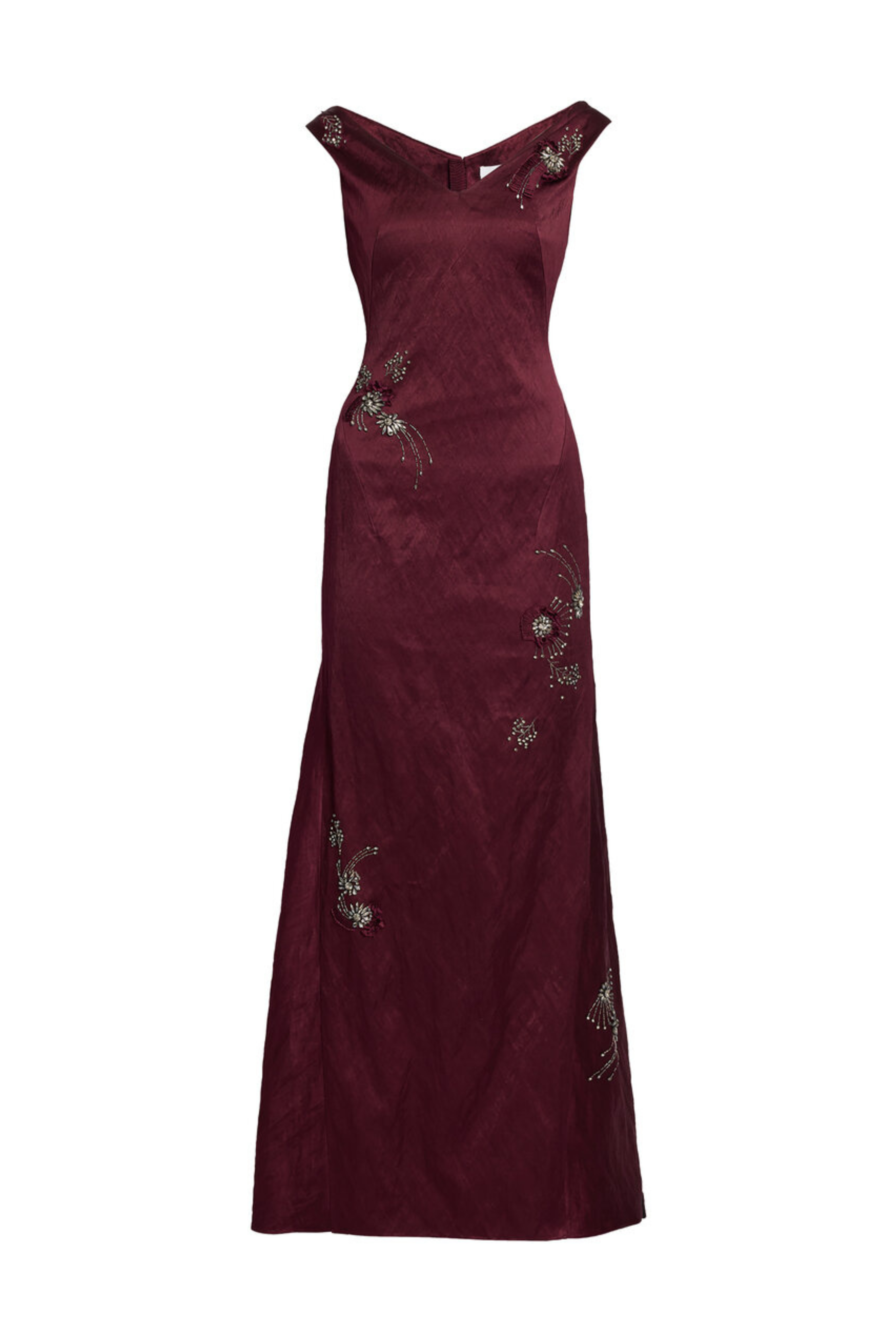 Embroidered Off Shoulder Gown