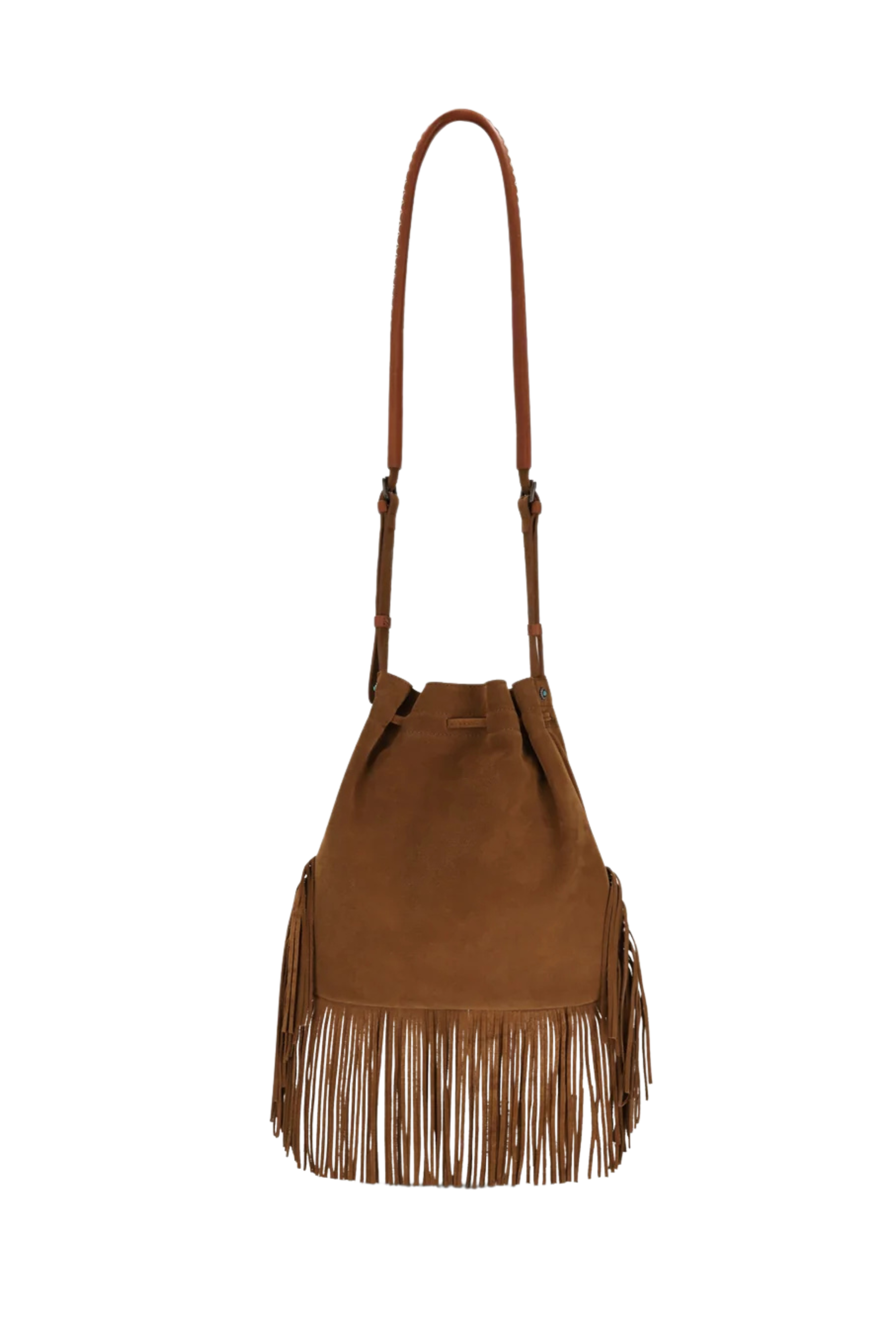 Kimi Suede Bag with Fringes Brown