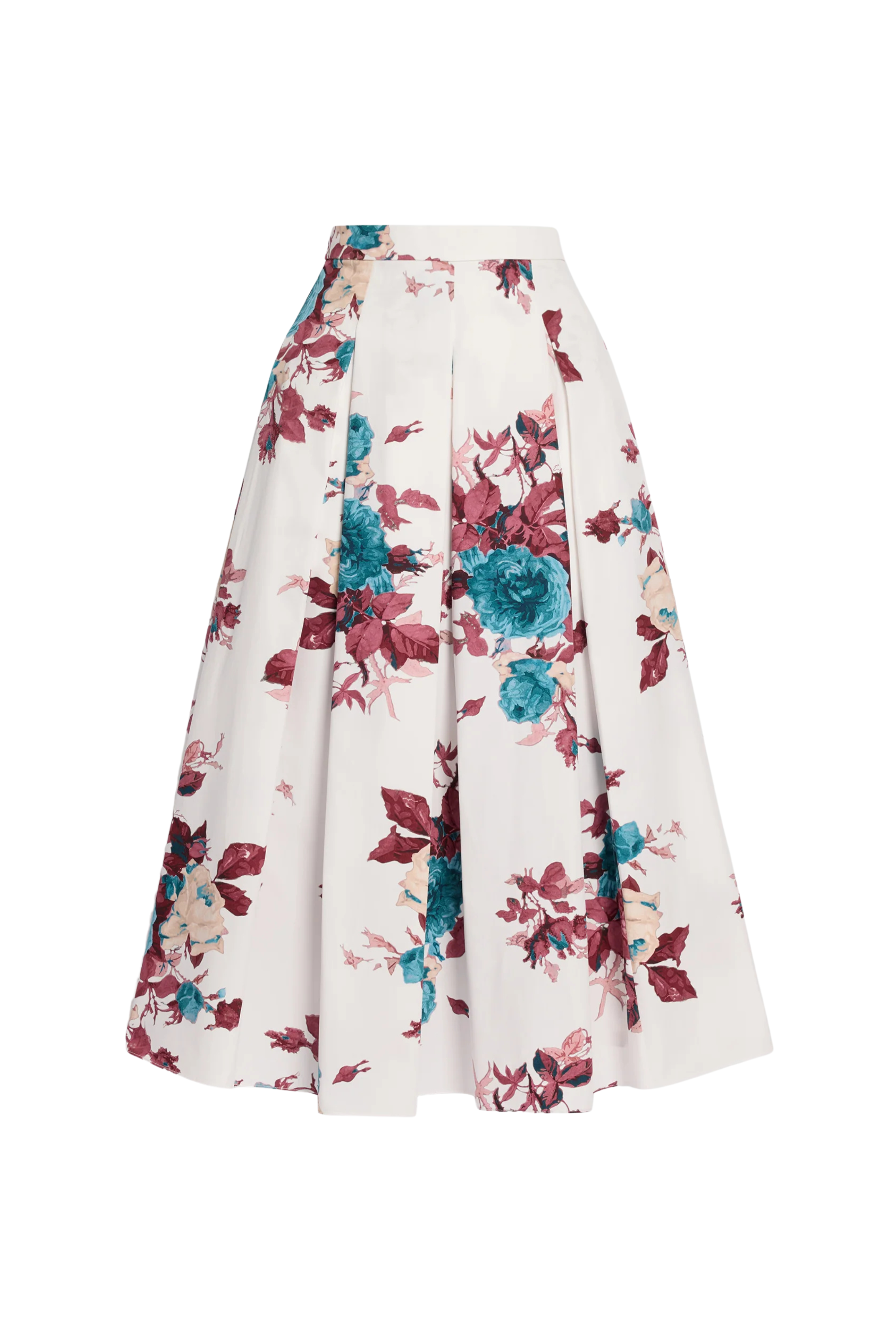 Floral Cotton Poplin Midi Skirt