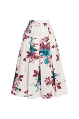 Floral Cotton Poplin Midi Skirt