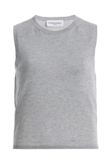 The Elle Featherweight Silk Cotton Tank Top Light Grey Melange