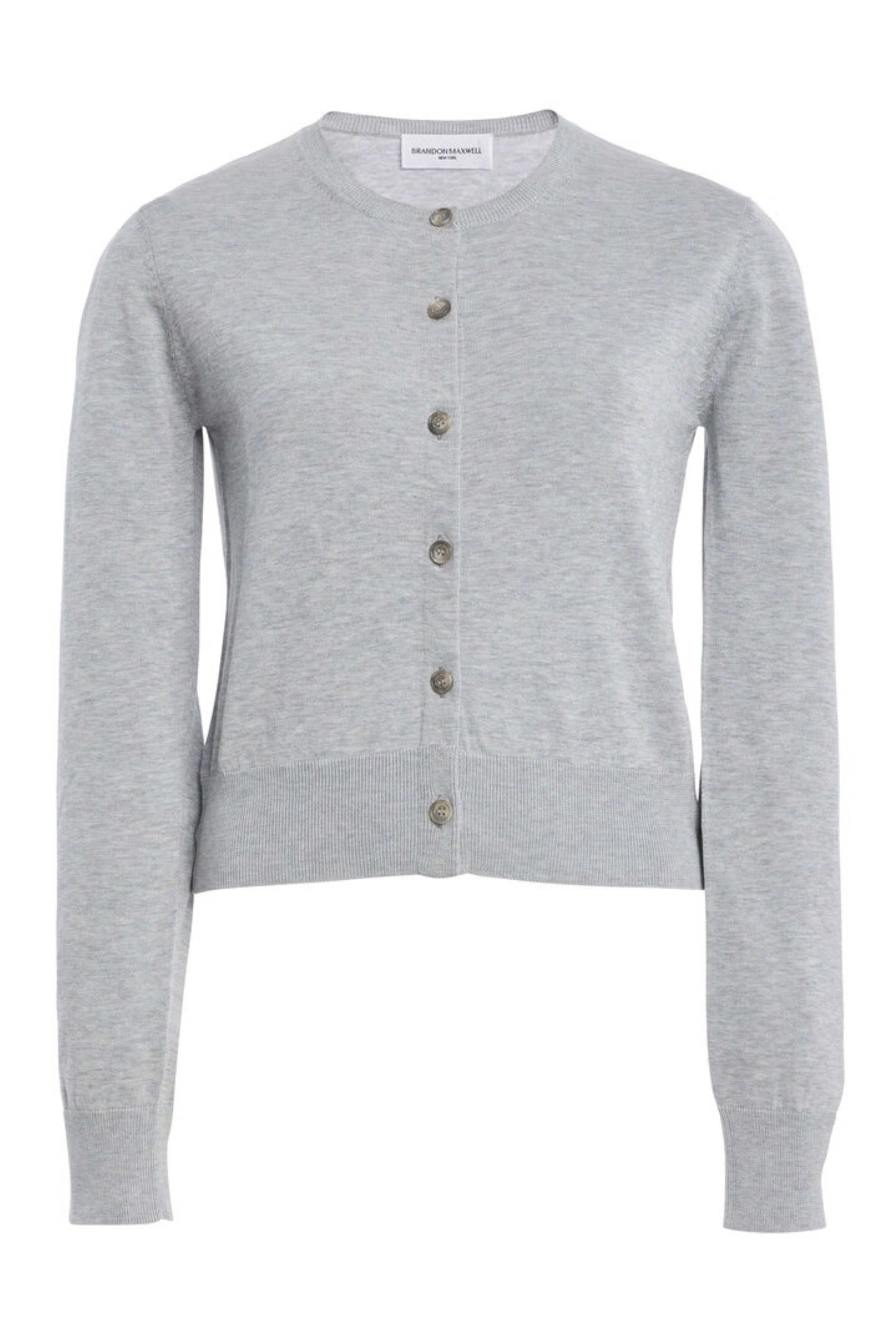 The Aubery Feather Weight Silk-Cotton Cardigan Light Grey Melange
