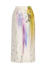 Floral Textured Ankle Length Pencil Skirt