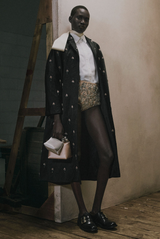 Embroidered Textured Opera Coat