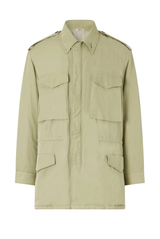 Brushed Silk Linen Satin Padded Military Jacket