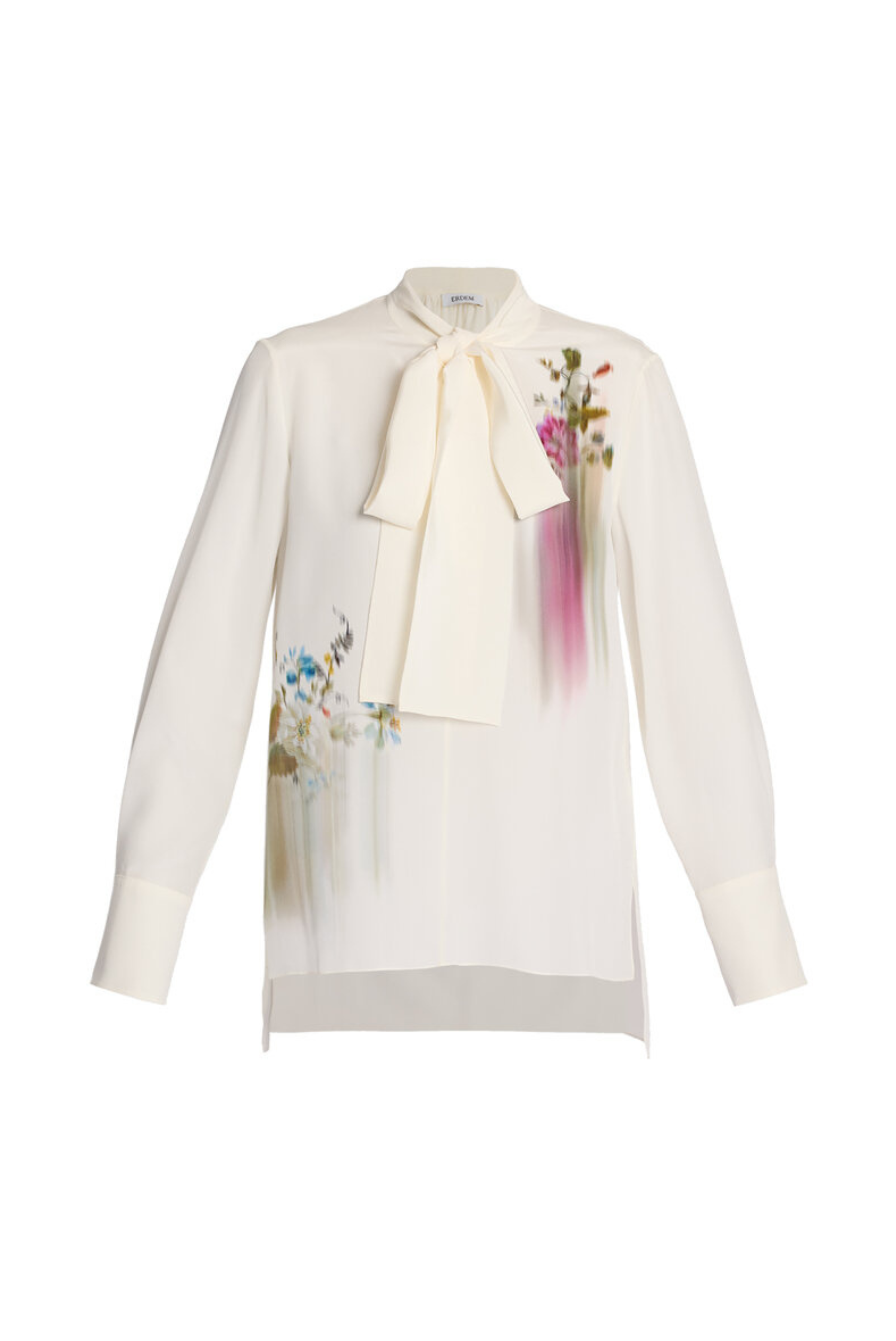 Floral Crepe de Chine Long Sleeve Blouse