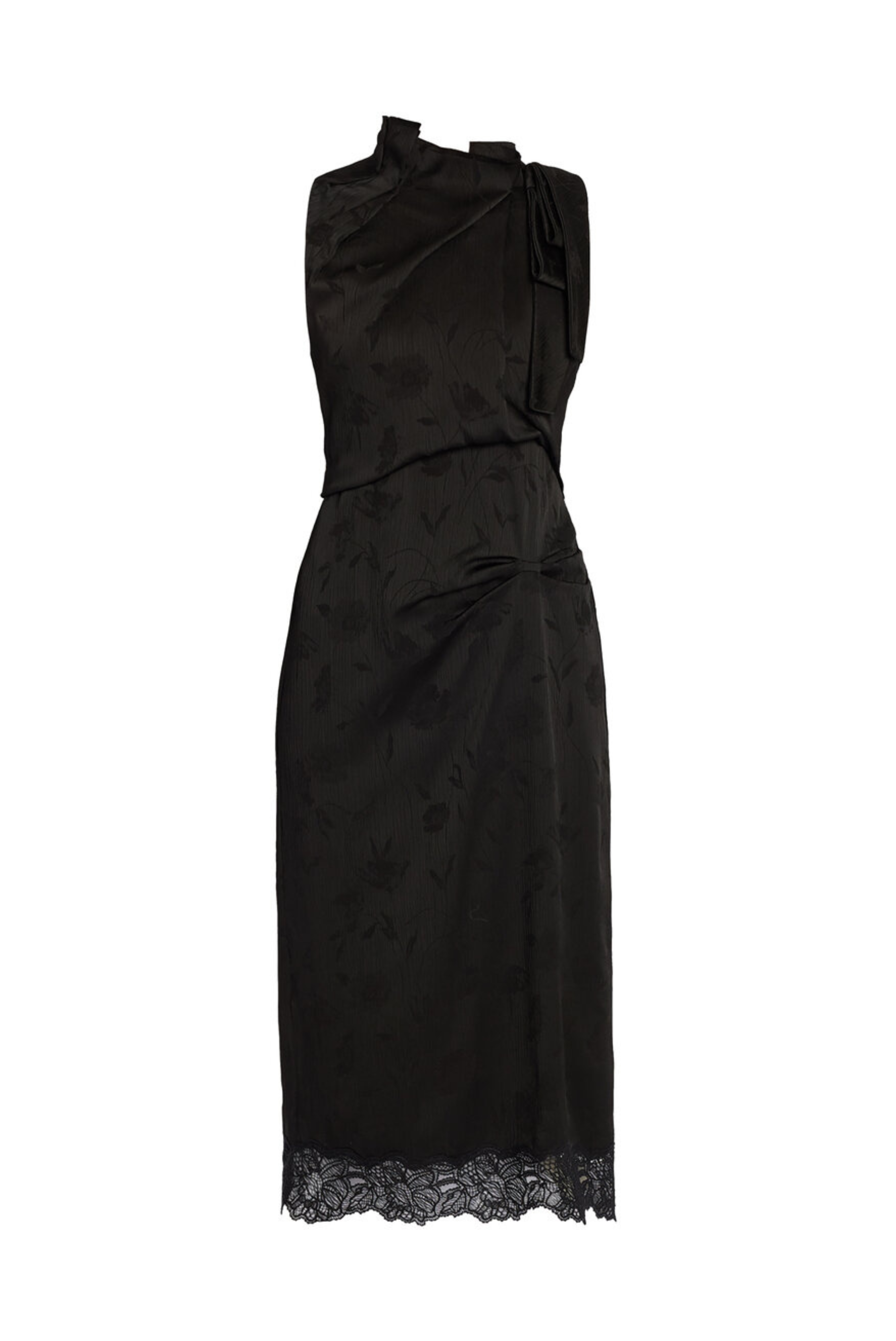 Floral Creponne Sleeveless Midi Dress