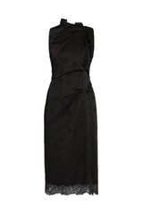 Floral Creponne Sleeveless Midi Dress