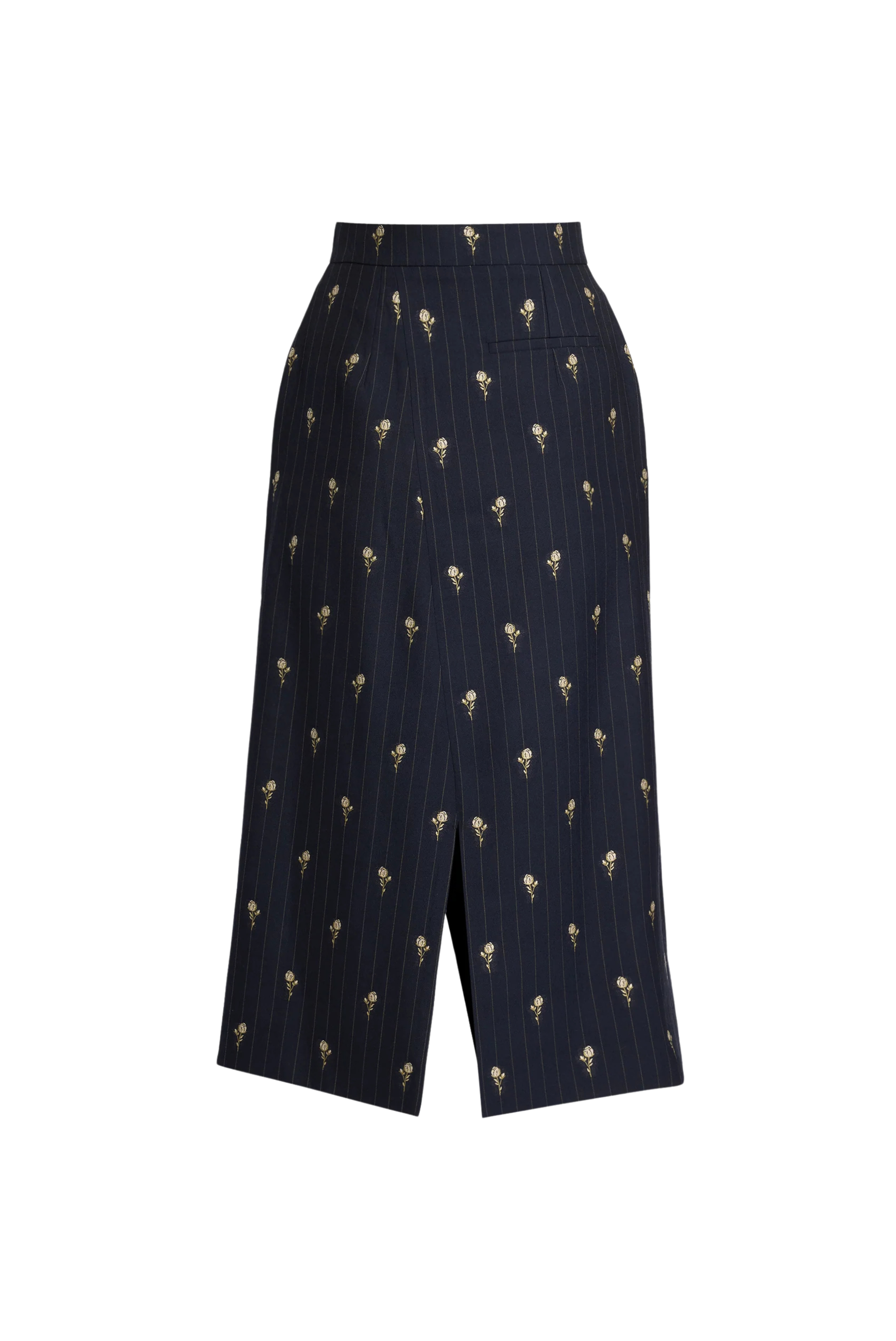 Pinstripe Tailoring Midi Skirt