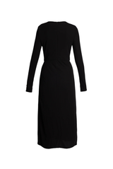 Fluid Crepe Jersey Long Sleeve Midi Dress