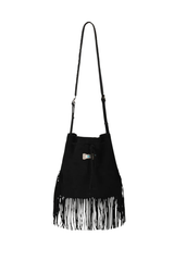 Kimi Suede Bag with Fringes Black