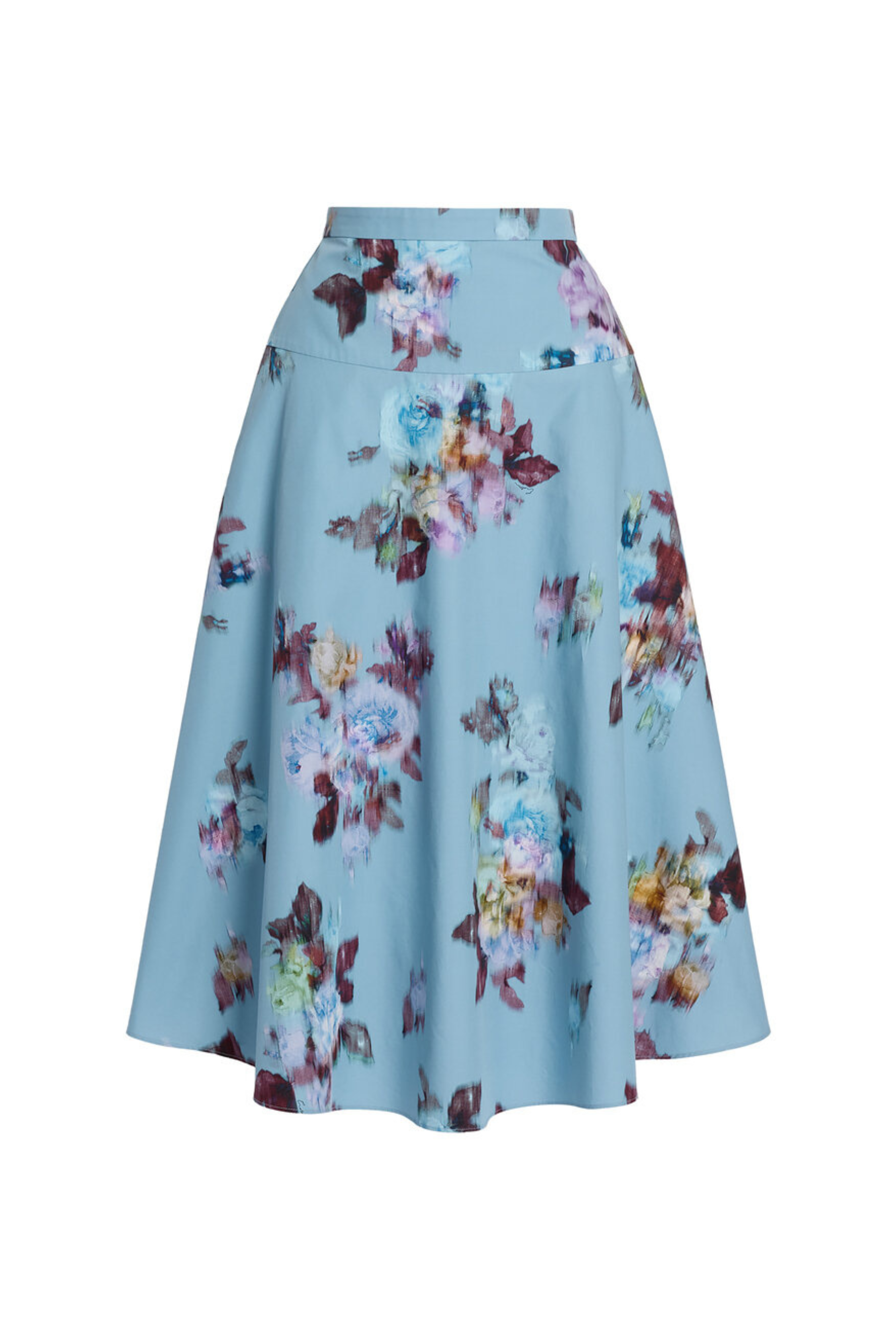 Floral Cotton Poplin Midi Skirt