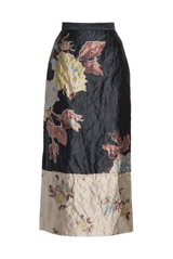 Floral Textured Ankle Length Pencil Skirt