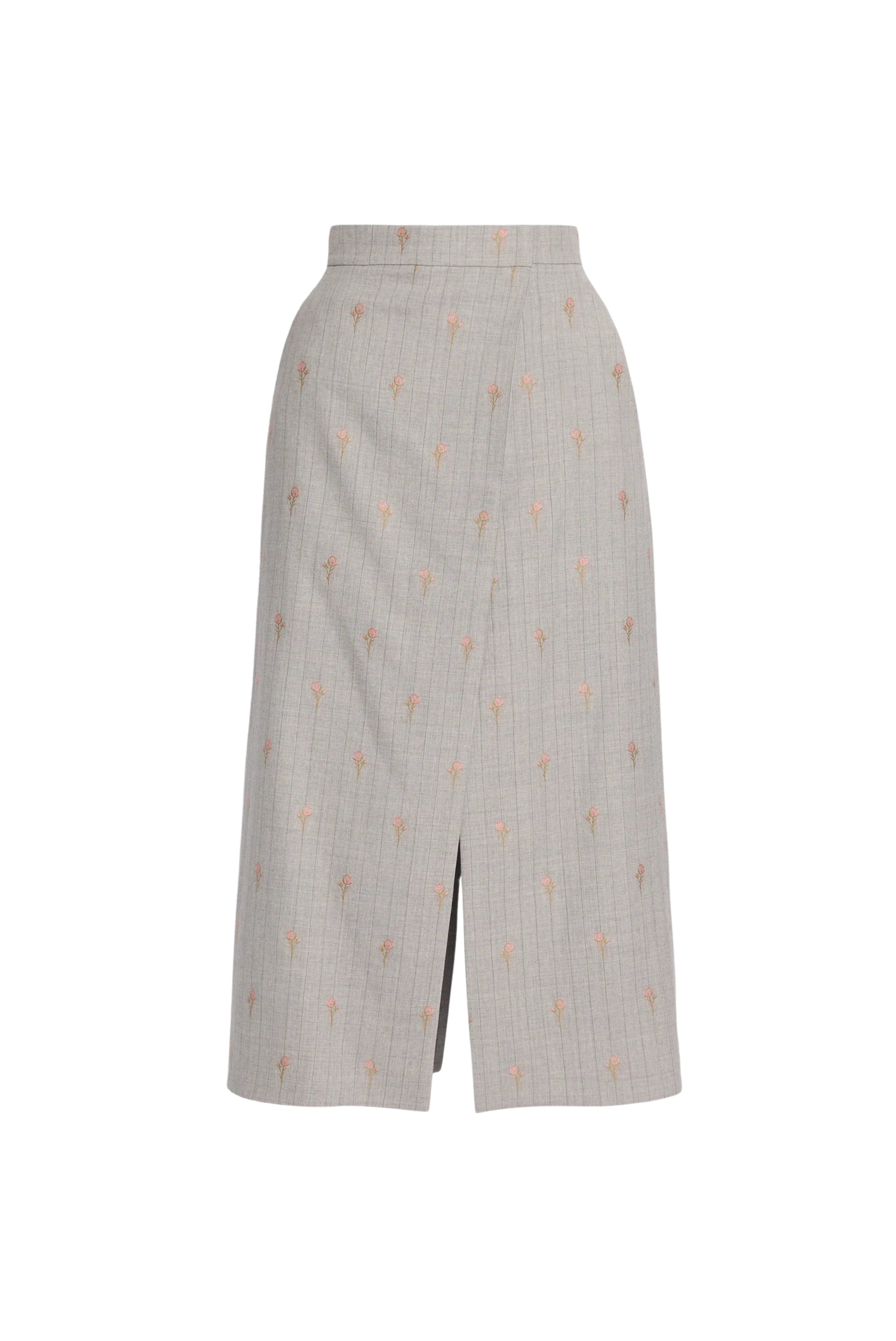 Pinstripe Tailoring Midi Skirt