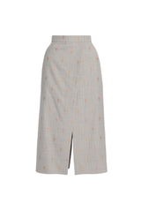 Pinstripe Tailoring Midi Skirt
