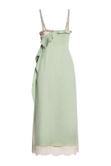 Satin Cady Strappy Ankle Length Dress