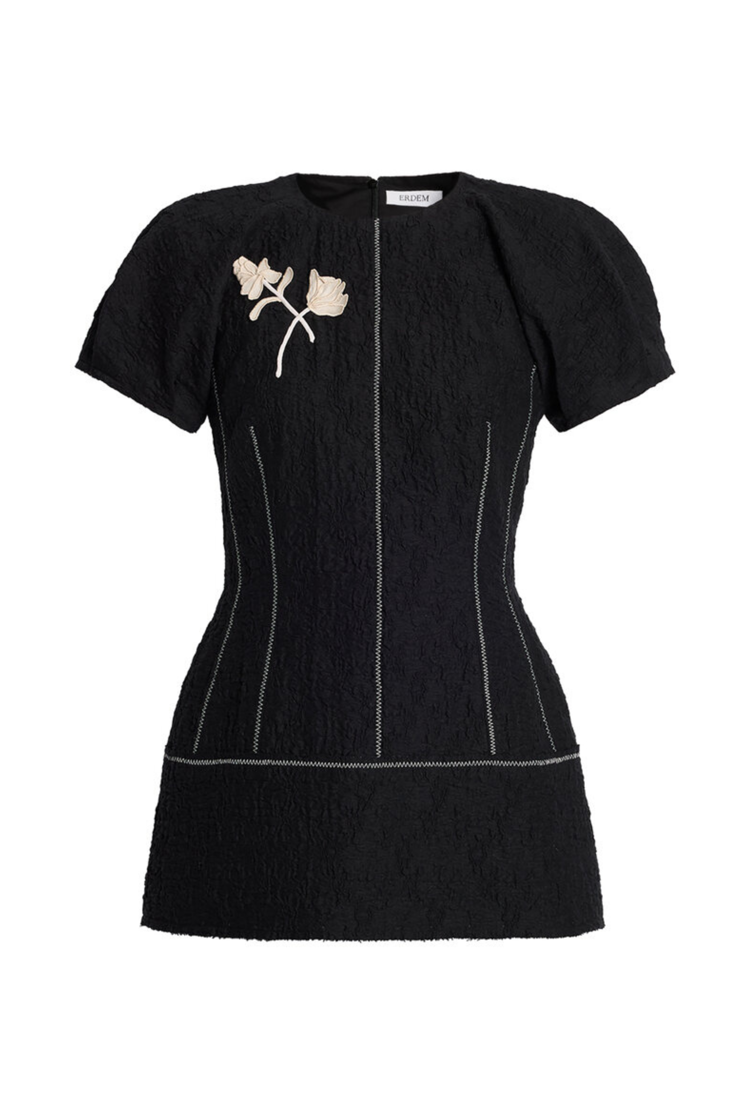 Cotton Cloque Short Sleeve Crew Neck Top