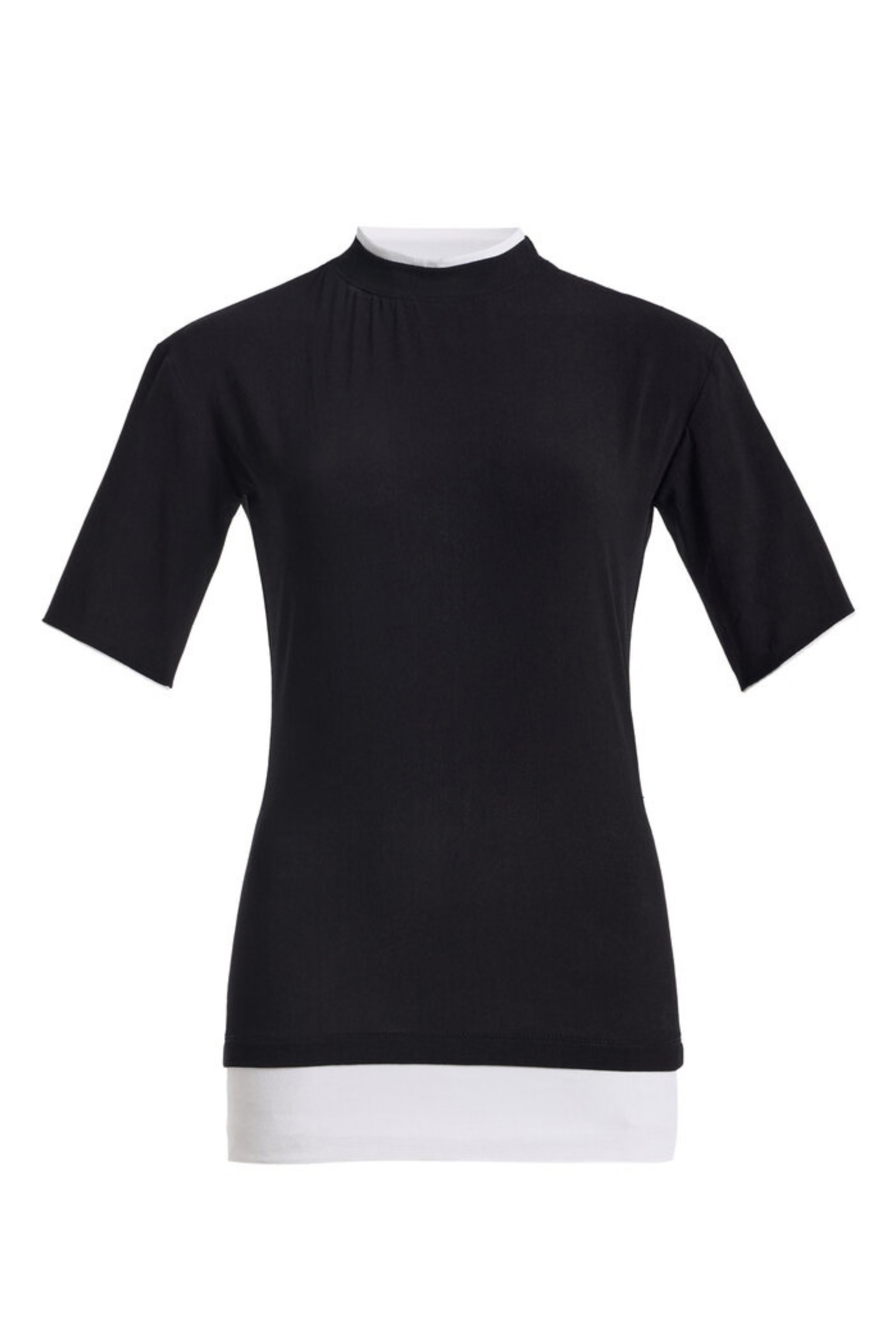 The Anica Double Layered Fitted Tee Black