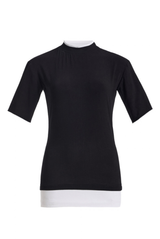 The Anica Double Layered Fitted Tee Black
