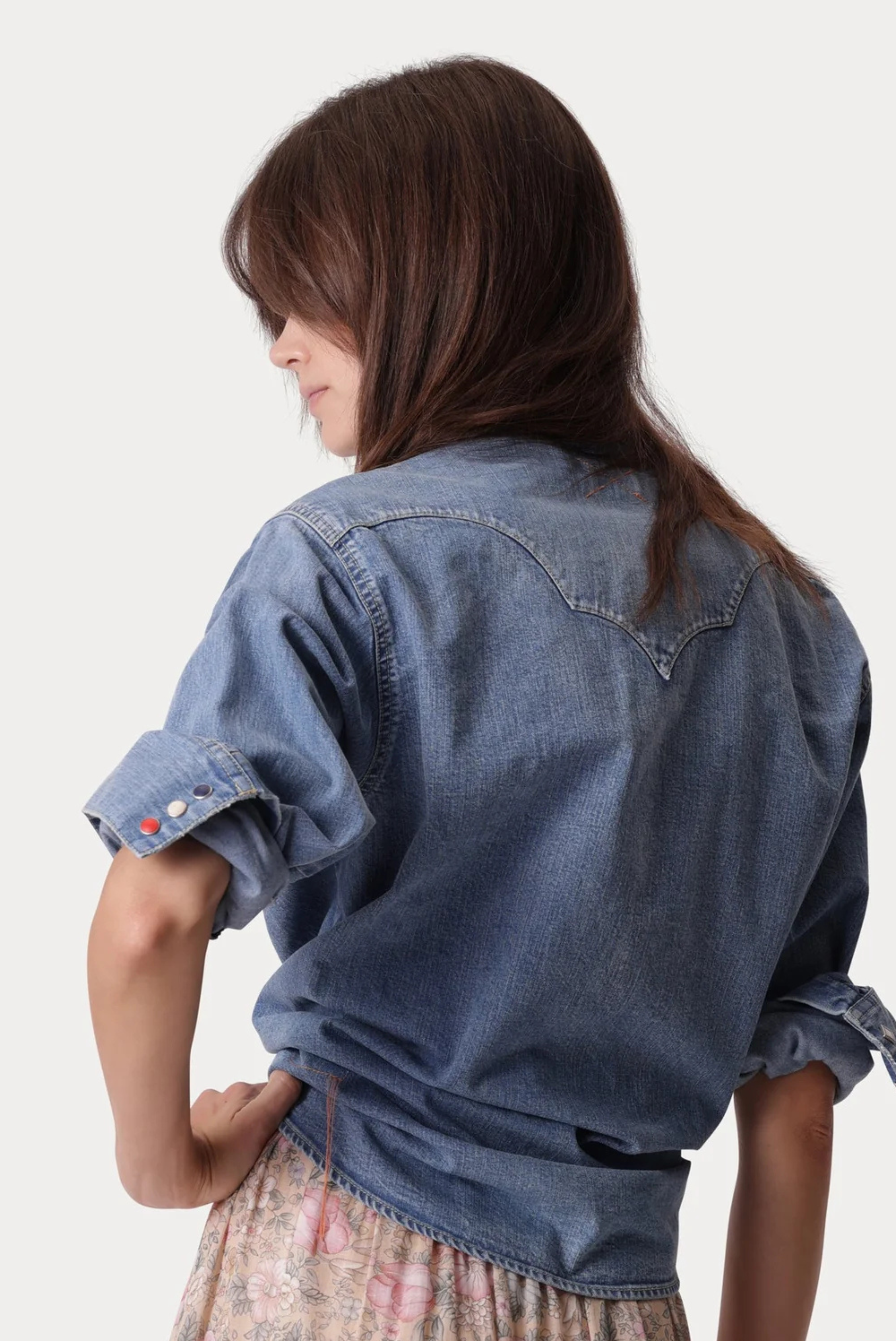 Redford Western Shirt in Japan Denim Stone Wash Women’s