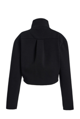 The Alexis Sculpted Knit Bomber Jacket Black