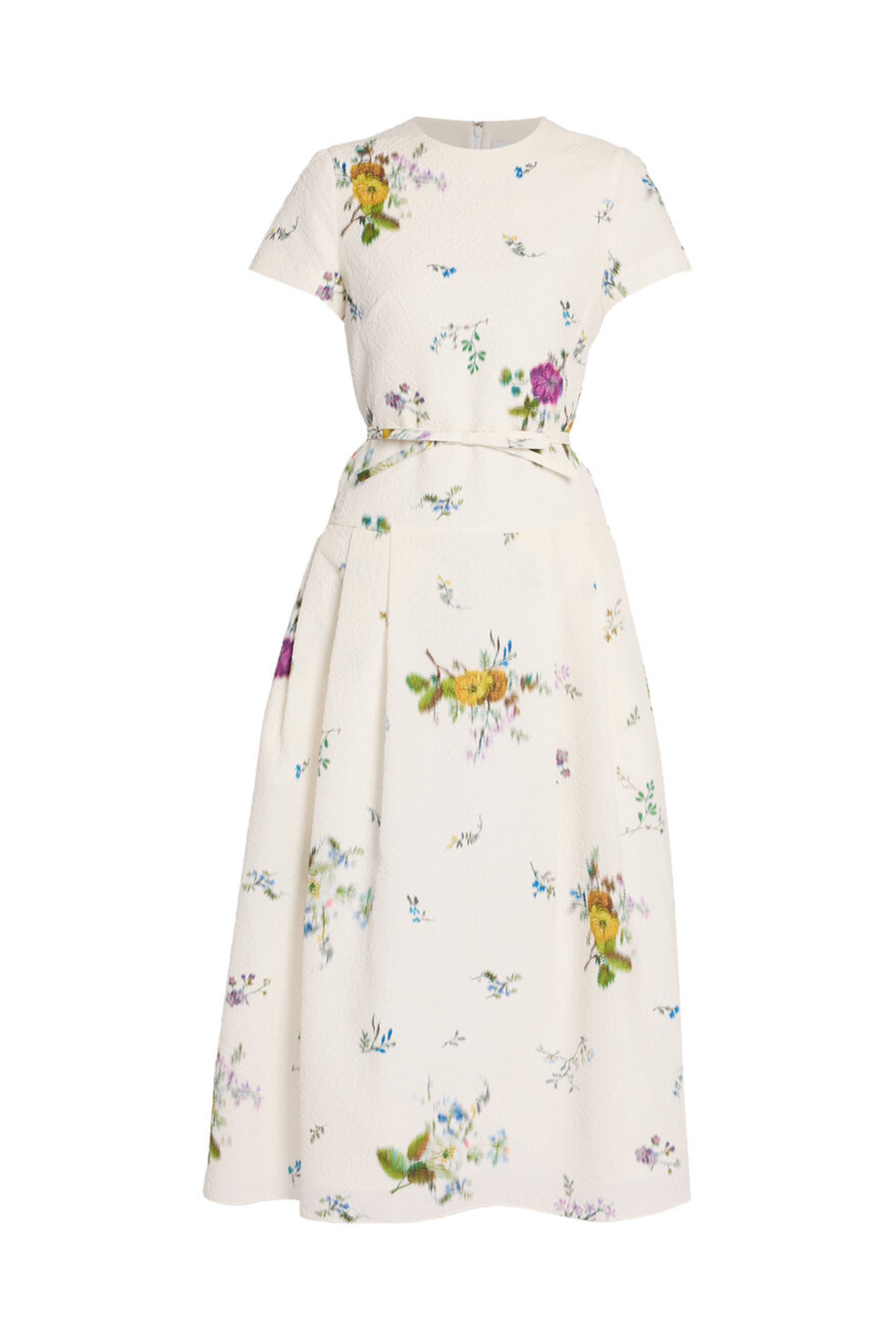 Floral Short Sleeve Ankle Length Dress