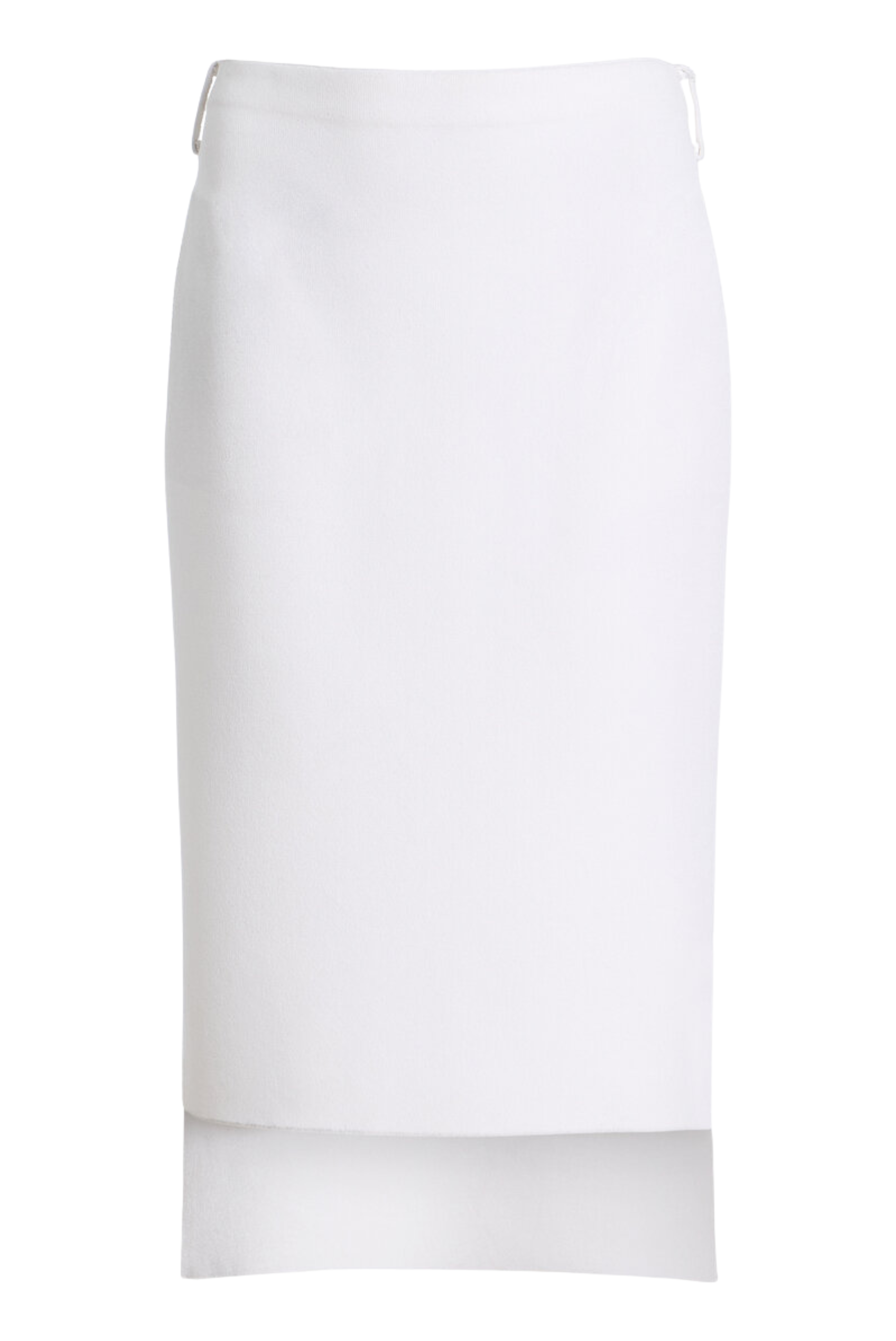 The Gigi Compact Viscose Knee Skirt White