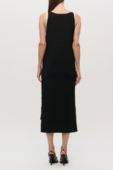 The Bettina Low Scoop Knit Dress Black