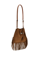 Kimi Suede Bag with Fringes Brown