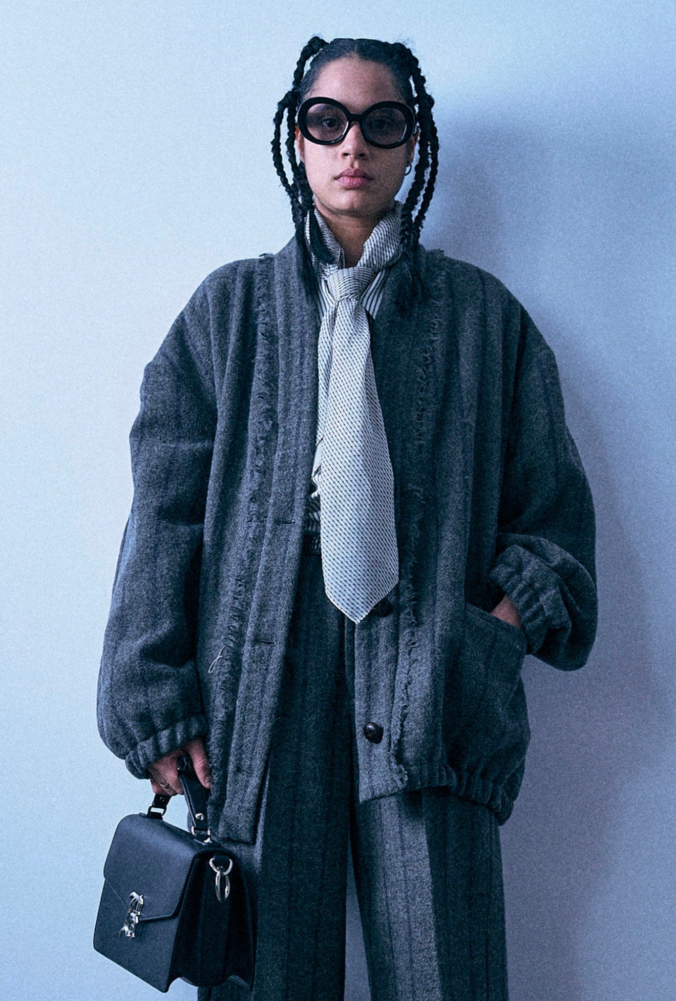 Padded Woven Cardigan