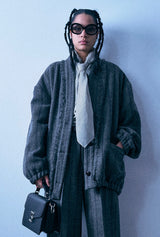 Padded Woven Cardigan