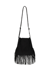Kimi Suede Bag with Fringes Black