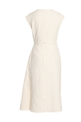 Cotton Cloque Short Sleeve Midi Dress