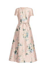 Floral Textured Ankle Length Dress