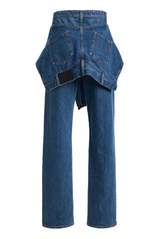 The Layton Tied Waist Rigid High-Rise Straight-Leg Jean Hudson Blue