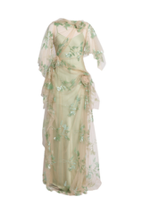 Sequin Flower Tulle Gown