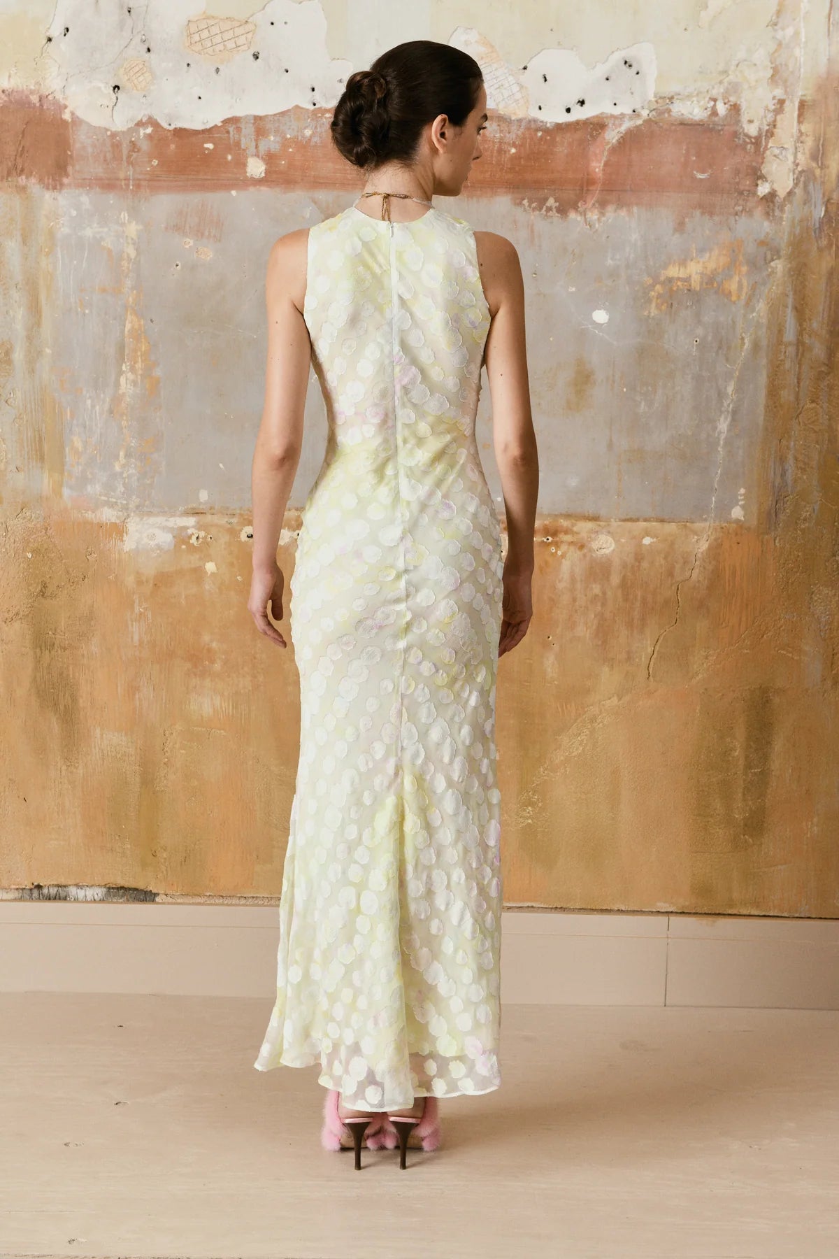 Cassia Bias High Neck Lemon Chiffon