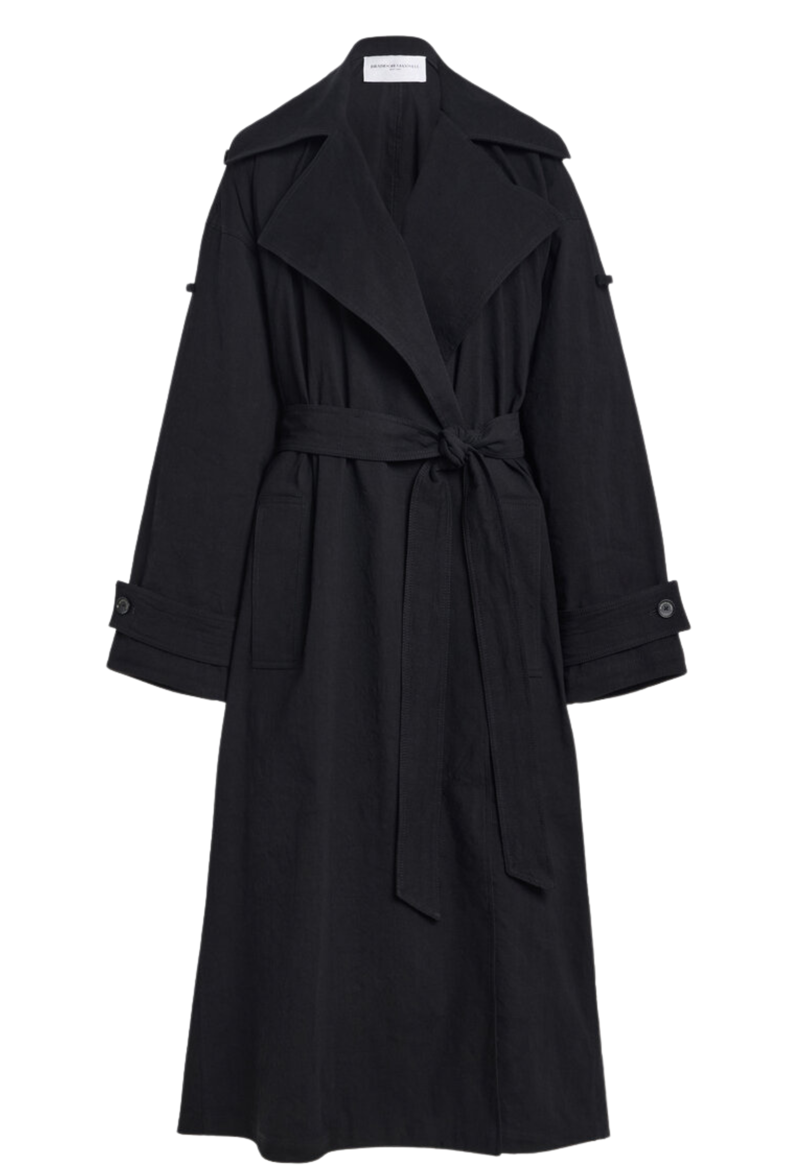 The Tillman Linen-Blend Trench Coat Black