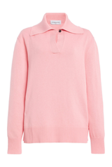 The Edie Knit Relaxed Polo Peony