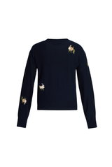 Floral Merino Intarsia Knitted Long Sleeve Top