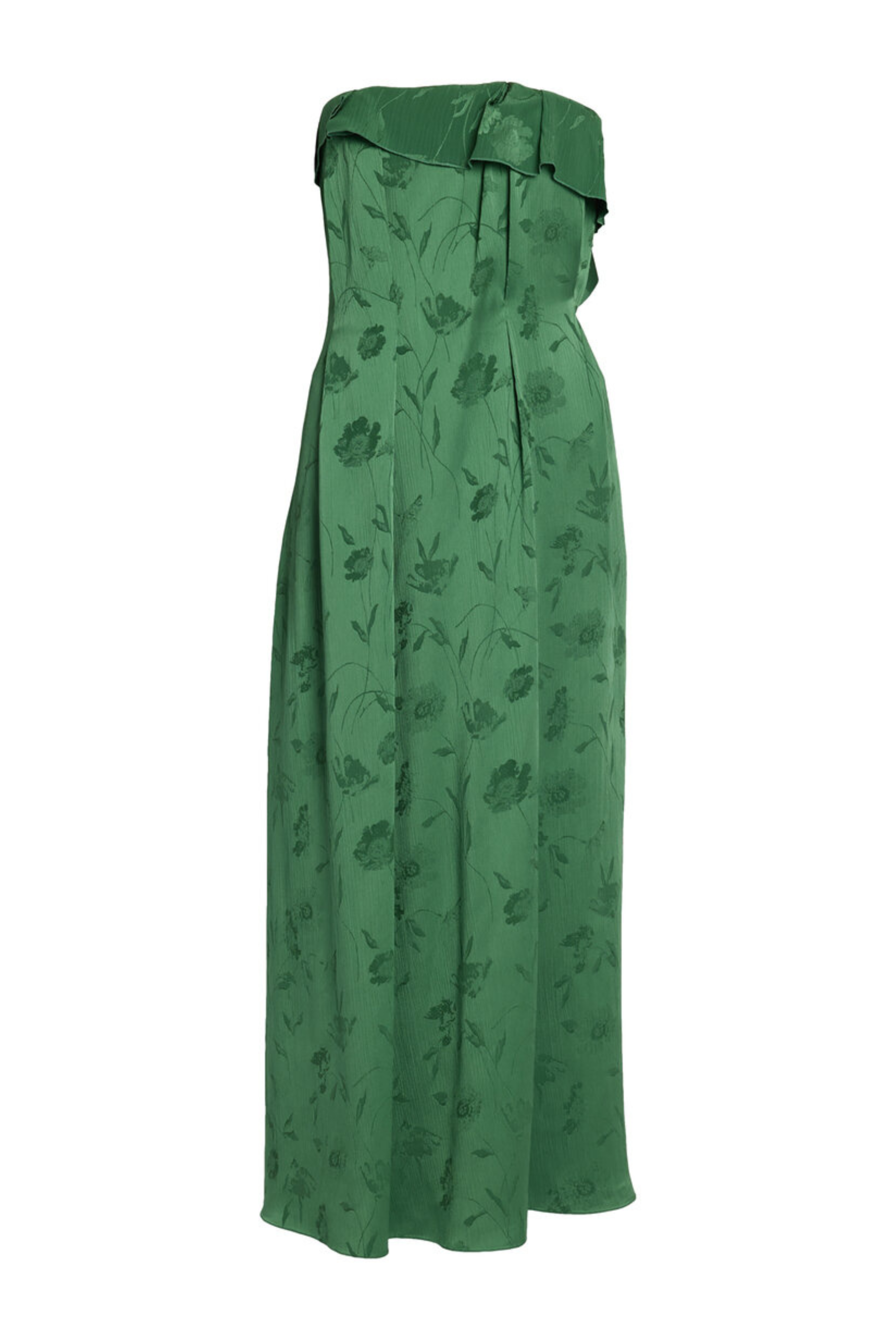 Floral Strapless Ankle Length Dress
