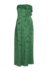 Floral Strapless Ankle Length Dress