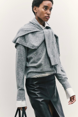 The Maris Lightweight Cashmere Sweater Light Grey Melange
