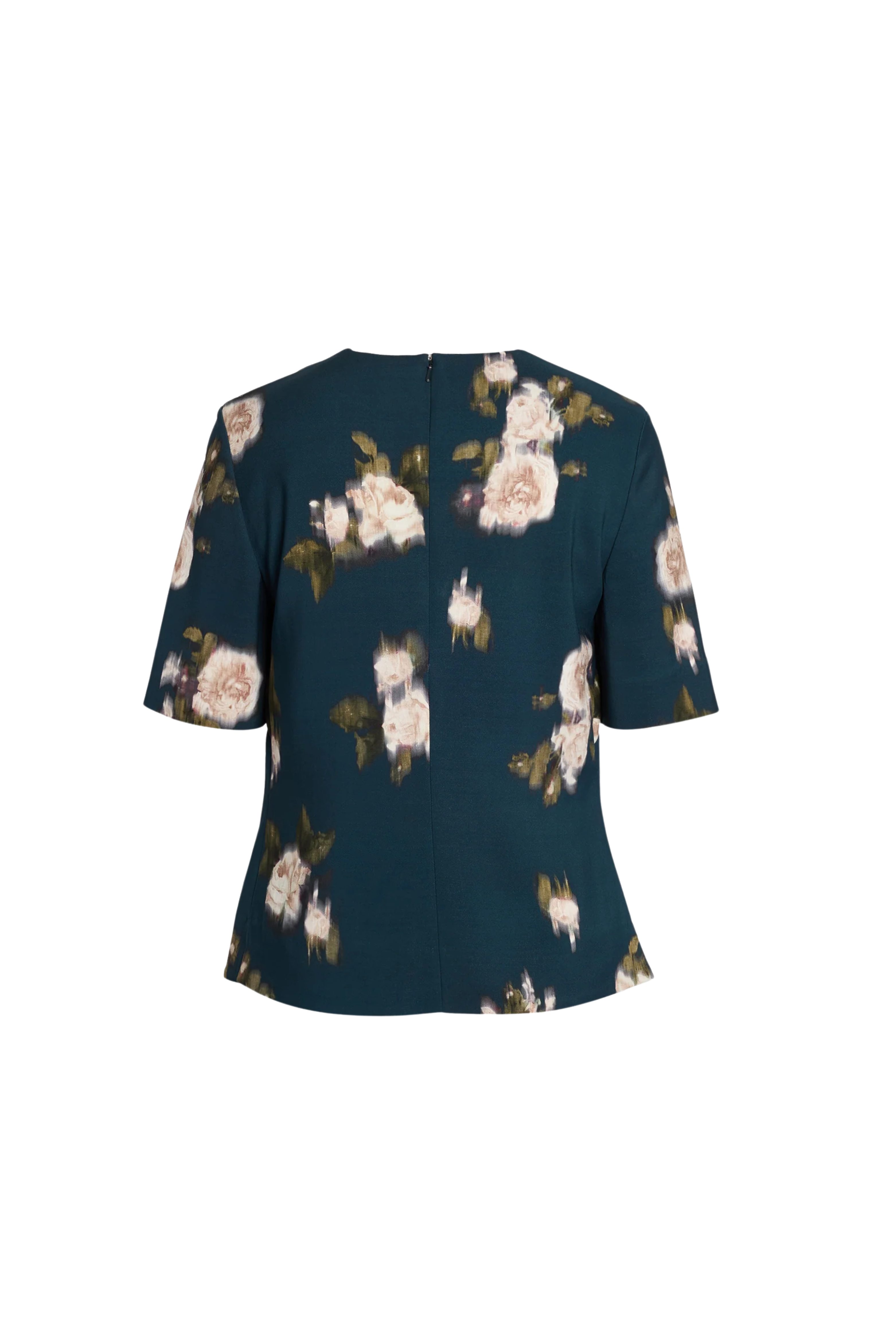 Floral Short Sleeve Crew Neck Top