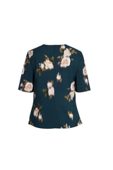 Floral Short Sleeve Crew Neck Top